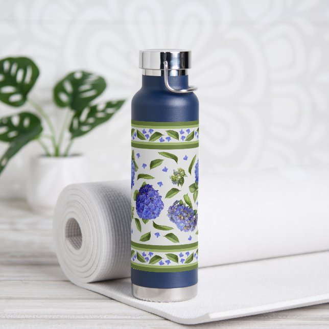 Hydrangea Flowers Botanical Floral Design Water Bottle (Yoga)