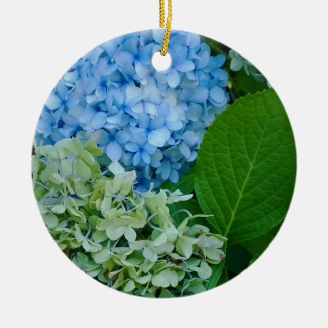 Hydrangea Flowers Ceramic Tree Decoration (Front)