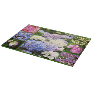 Hydrangea Flowers Collage-11x8 Cutting Board