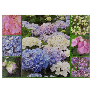 Hydrangea Flowers Collage-15x11 Cutting Board