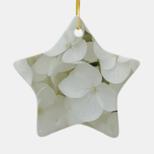 Hydrangea Flowers Floral White Elegant Blossom Ceramic Tree Decoration