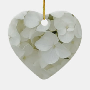 Hydrangea Flowers Floral White Elegant Blossom Ceramic Tree Decoration