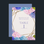Hydrangea Flowers & Gold Wedding Table Number Card<br><div class="desc">Hydrangea Flowers & Gold Wedding Table Number Card. Look for matching items in my store. Contact me for a custom order</div>