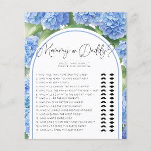Hydrangea Flowers Mummy or Daddy Baby Shower Games
