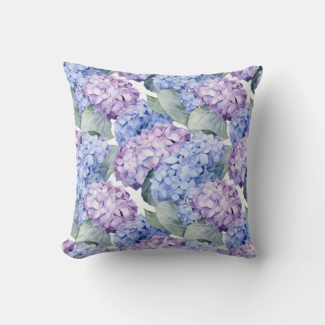 Hydrangea Flowers Pillow (Front)