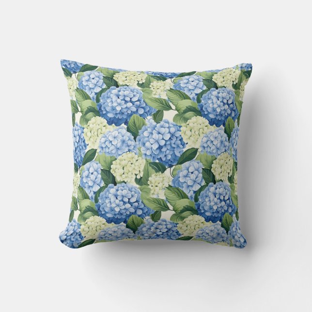 Hydrangea Flowers Pillow (Front)