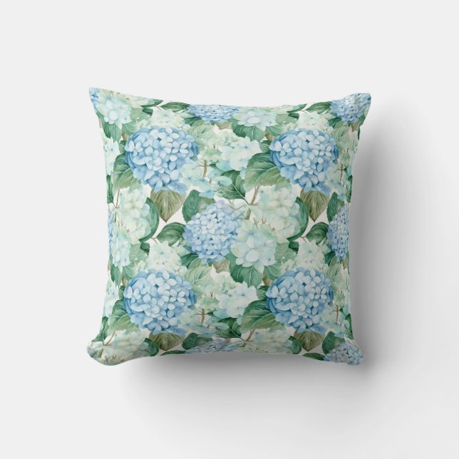 Hydrangea Flowers Pillow (Front)