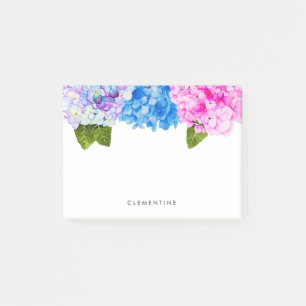 Hydrangea Flowers Watercolor   Add Your Name Post-it Notes