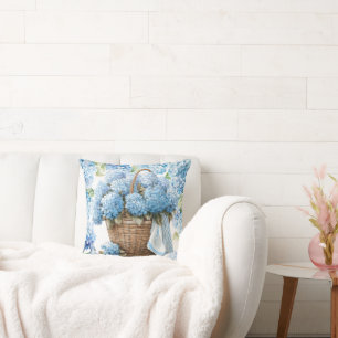 Hydrangea flowers  watercolor Cushion