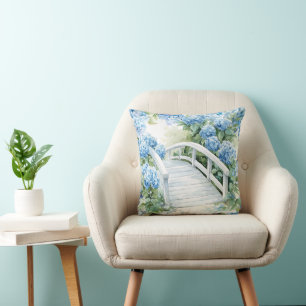  Hydrangea flowers  watercolor Cushion