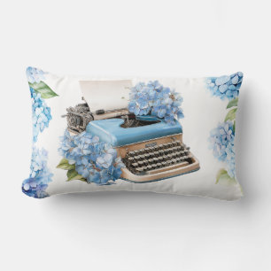  Hydrangea flowers  watercolor Lumbar Cushion