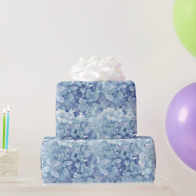 Hydrangea flowers watercolor wrapping paper (Party Gifts)