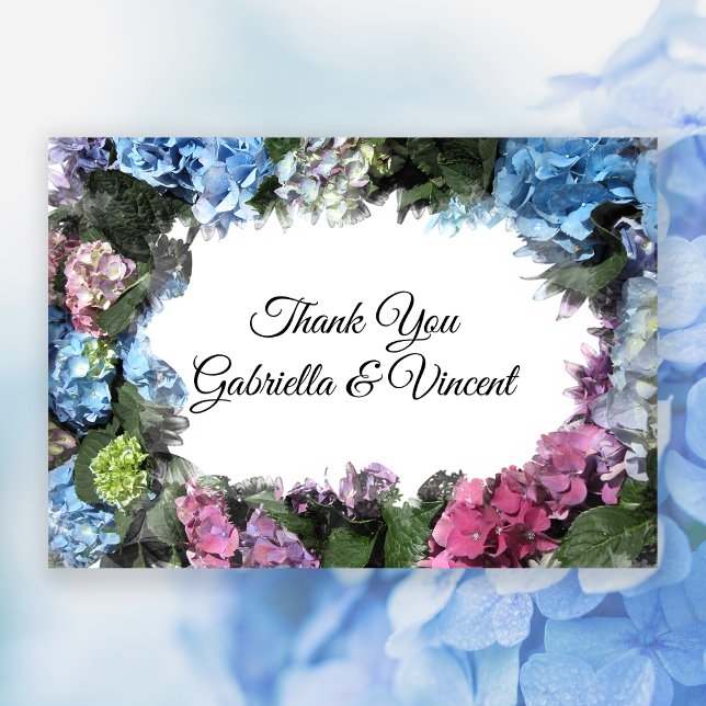 Hydrangea Flowers Wedding Flat Thank You Notes (Creator Uploaded)