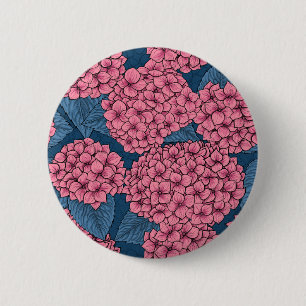 Hydrangea garden 6 cm round badge