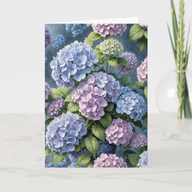 Hydrangea Garden Birthday Card (Front)