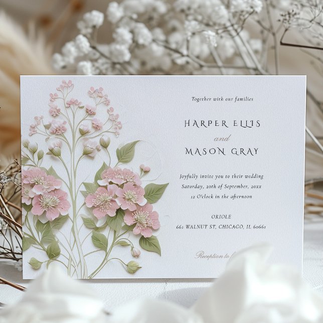 Hydrangea Garden Elegant Pastel Wedding Invite (Creator Uploaded)