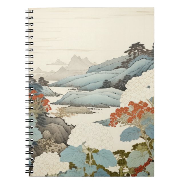 Hydrangea garden painting outdoors.  notebook (Front)