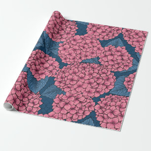 Hydrangea garden wrapping paper