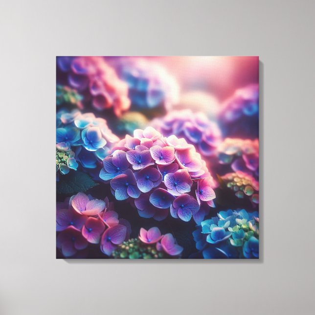 Hydrangea Harmony: Nature’s Radiant Symphony Canvas Print (Front)