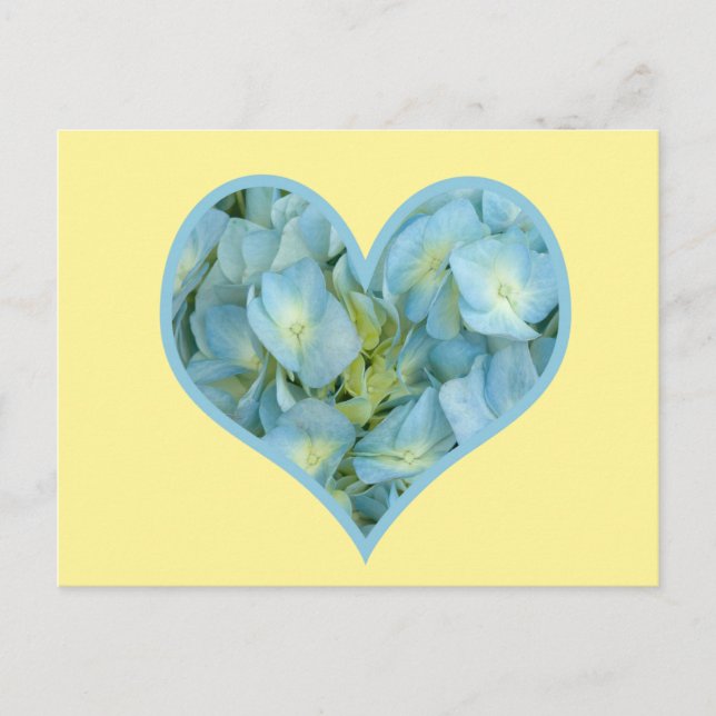 Hydrangea Heart Postcard (Front)