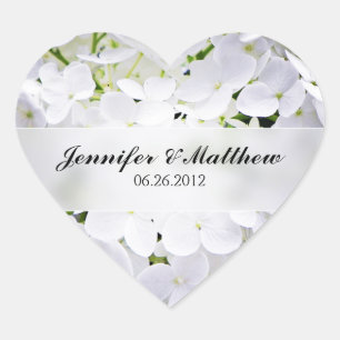 Hydrangea Heart Wedding Sticker