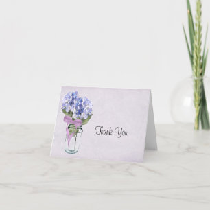 Hydrangea in a Mason Jar - Thank You Card