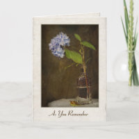 hydrangea in old-fashioned bottle