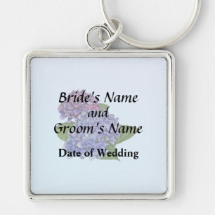 Hydrangea in Shades of Purple Wedding Products Key Ring