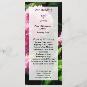 Hydrangea in Sunshine Wedding Program Programme