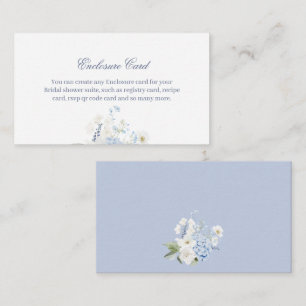 Hydrangea Insert Card Blue Floral Bridal Shower