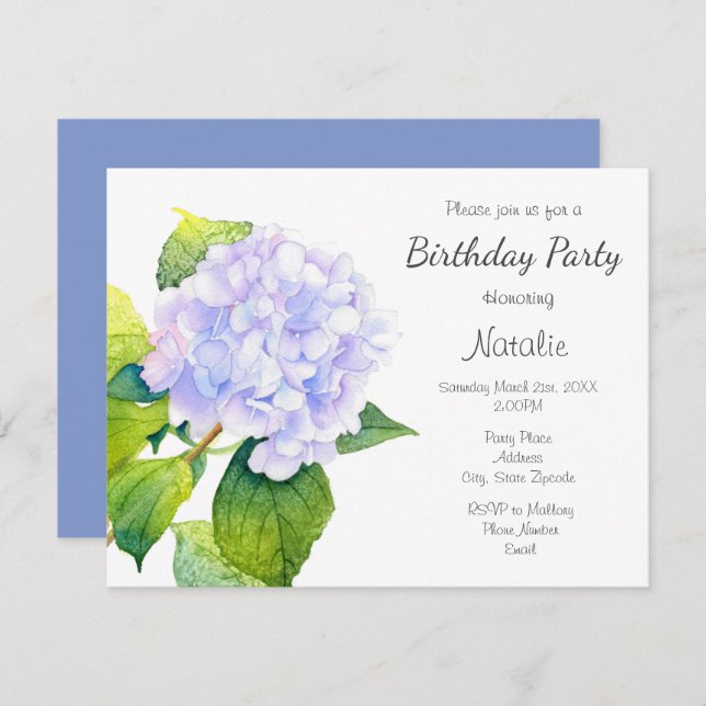 Hydrangea Invitation (Front/Back)