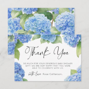 Hydrangea It's a Boy Baby Shower Thank You Card