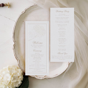 Hydrangea Ivory Elegant Formal Wedding Program