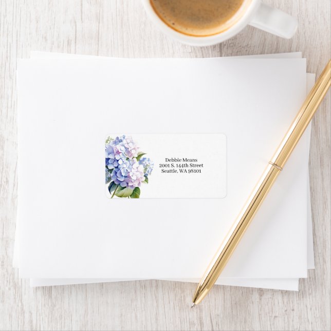 Hydrangea Mailing Address Label (Insitu)