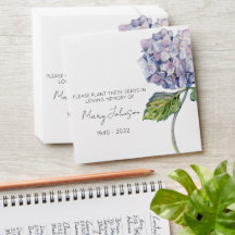 Hydrangea Memorial Funeral Seed