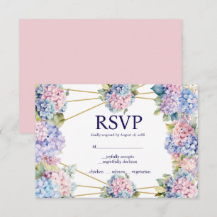 Hydrangea Menu Choices RSVP Response Card