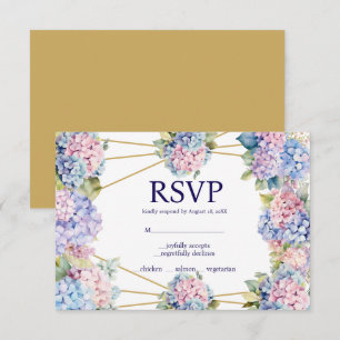 Hydrangea Menu Choices RSVP Response Card