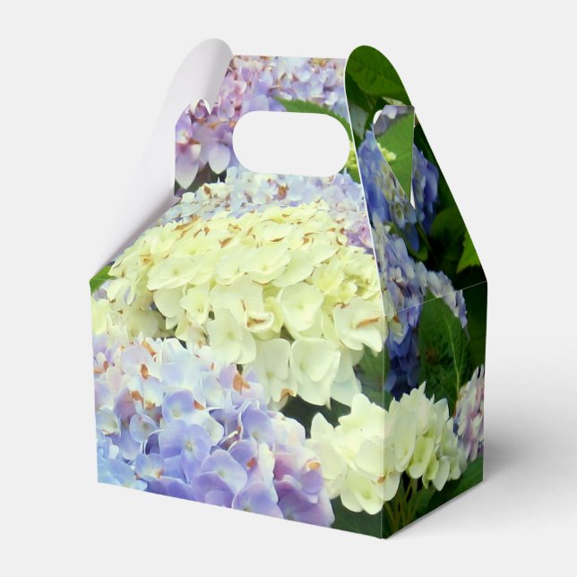 Hydrangea Mix-PARTY FAVOR BOX, gable style Favour Box (Front Side)