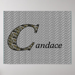 Hydrangea Monogram Initial C Personalised Poster