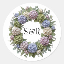 Hydrangea Monogram Wreath Wedding