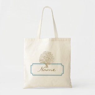 Hydrangea Name Tag Tote Bag