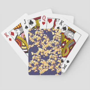 hydrangea night and gold playing cards