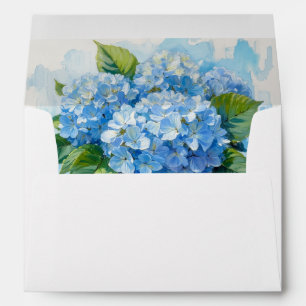 Hydrangea Oil Art Elegant Romantic Coastal Garden Envelope