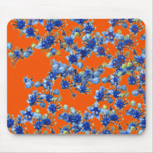 hydrangea orange and blue mouse pad