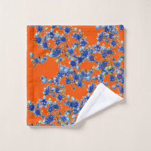 Hydrangea Orange and Blue Wash Cloth