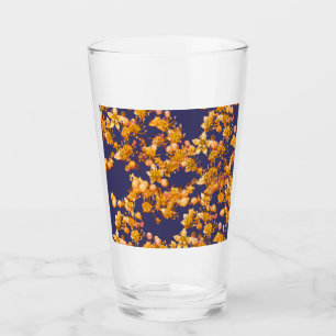 Hydrangea Orange and Navy Glass