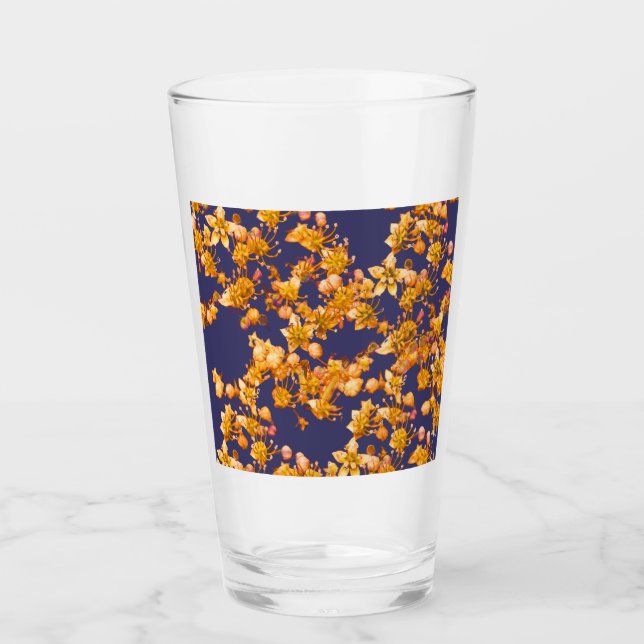 Hydrangea Orange and Navy Glass (Front)