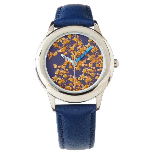 Hydrangea Orange and Navy Watch (Front)