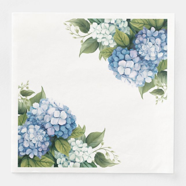 Hydrangea Paper Napkins (Front)