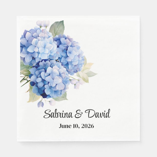 Hydrangea Paper Napkins (Front)
